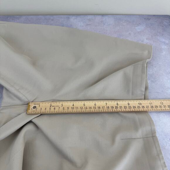 Chico's Sz 1 Pants Womens US 8 Tan Side Zip Trousers Ankle Length Crop Split Hem - Picture 7 of 10